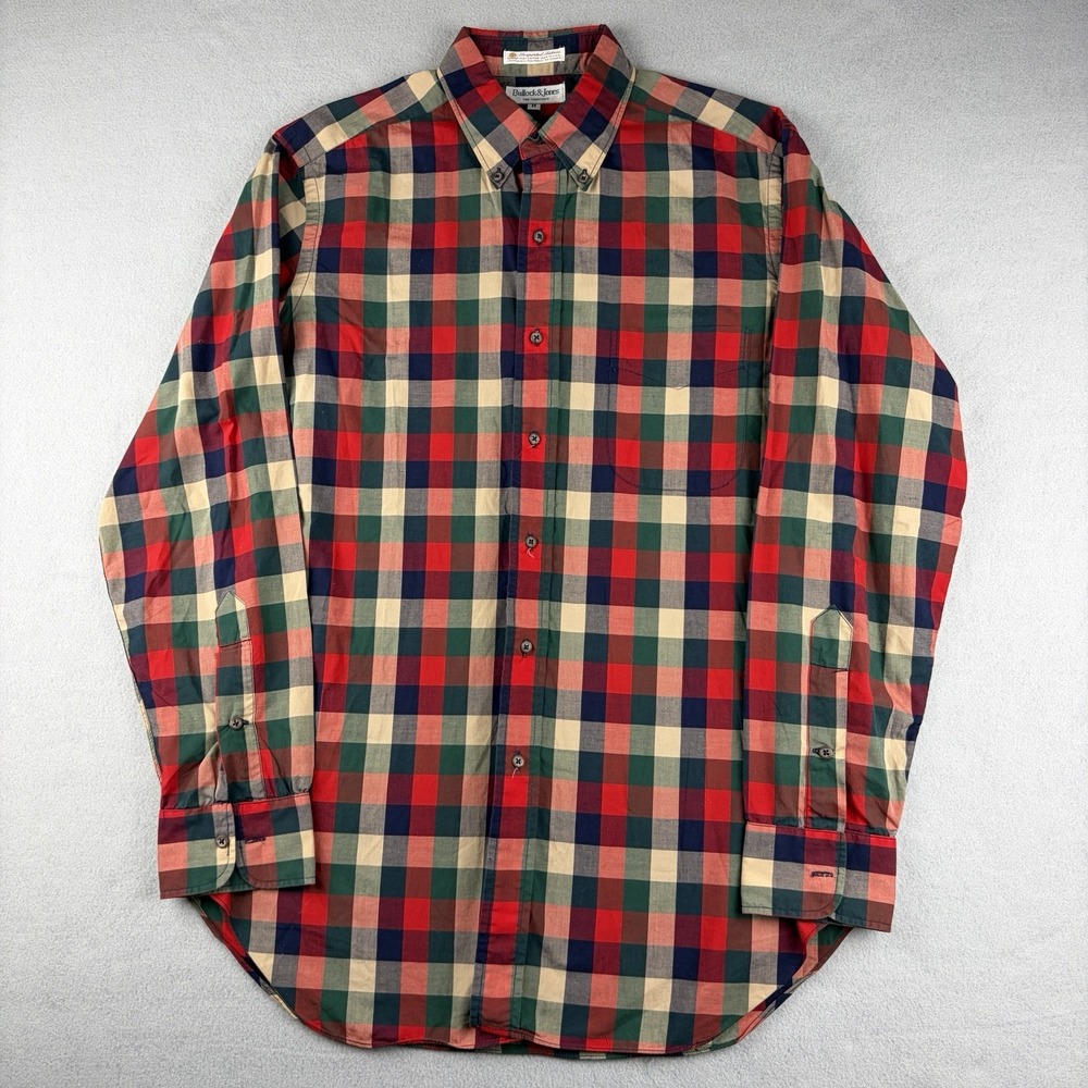 Vintage Bullock & Jones Plaid Shirt Men's M Made in USA